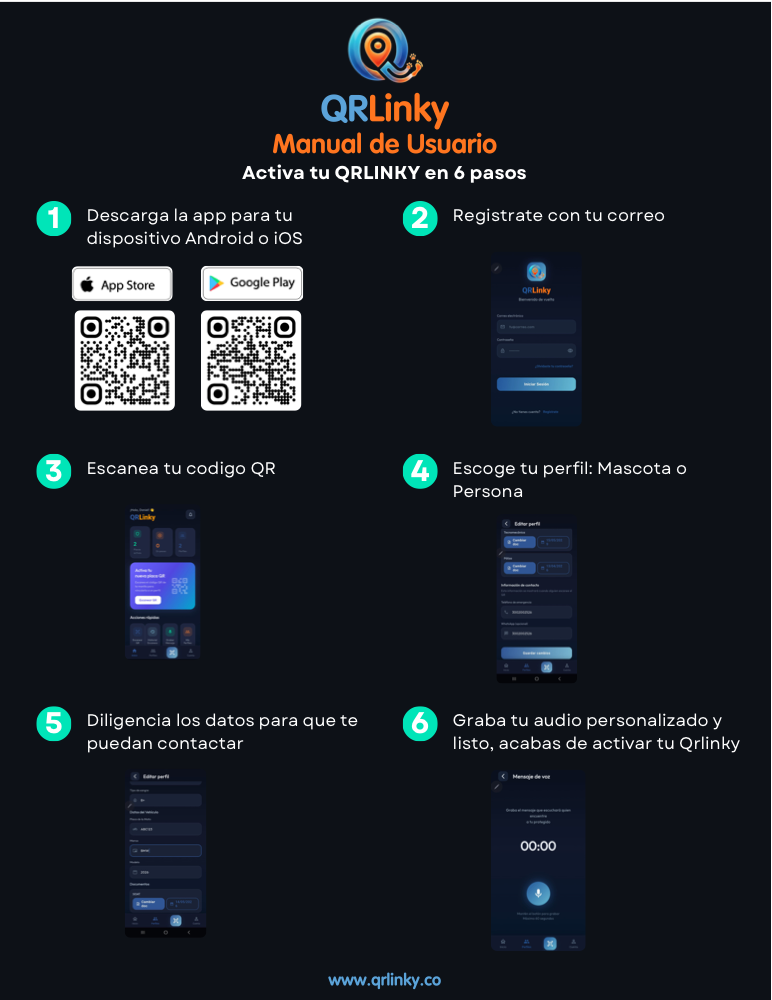 Vista previa del Manual de Usuario QRLinky