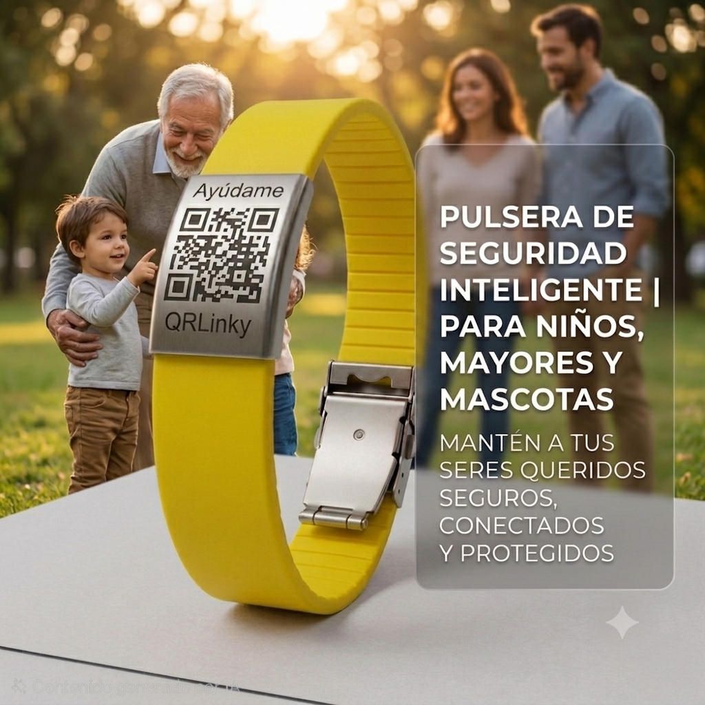 Manilla QR Silicona Broche de Seguridad